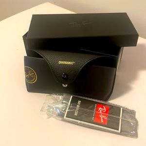 Ray-ban black chromance sunglass case- box and brand new cloth included